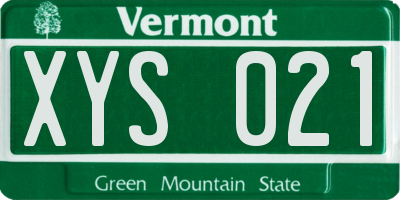 VT license plate XYS021