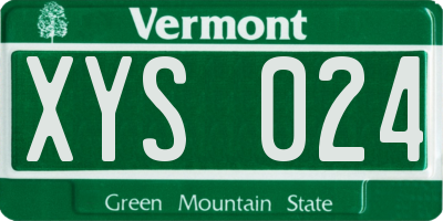 VT license plate XYS024