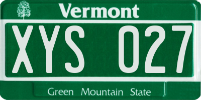 VT license plate XYS027