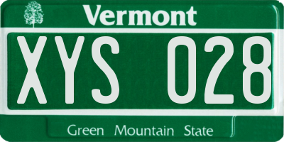 VT license plate XYS028