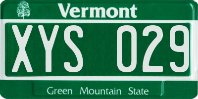 VT license plate XYS029