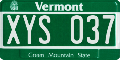 VT license plate XYS037