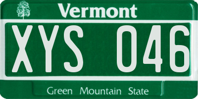 VT license plate XYS046