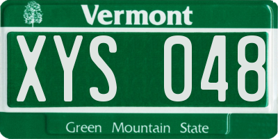 VT license plate XYS048