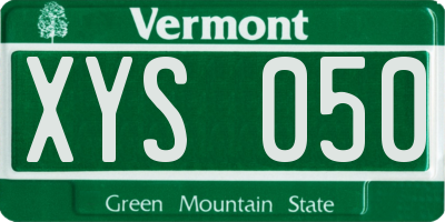 VT license plate XYS050