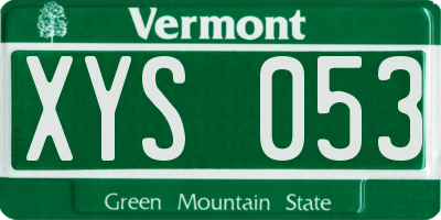 VT license plate XYS053