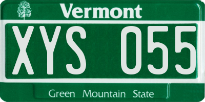 VT license plate XYS055