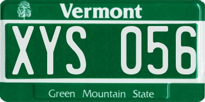 VT license plate XYS056