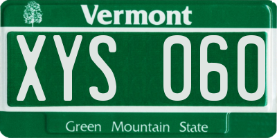 VT license plate XYS060