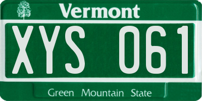 VT license plate XYS061