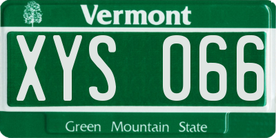 VT license plate XYS066