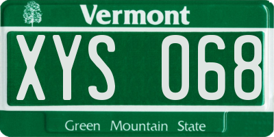 VT license plate XYS068