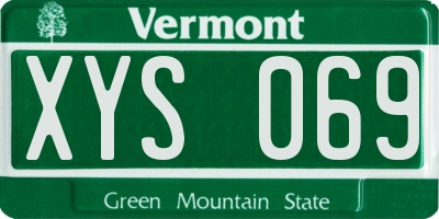 VT license plate XYS069