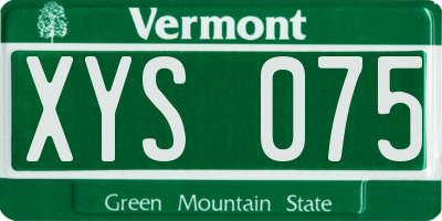 VT license plate XYS075