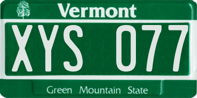 VT license plate XYS077