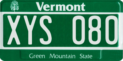 VT license plate XYS080