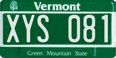 VT license plate XYS081