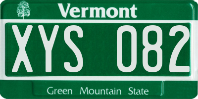 VT license plate XYS082