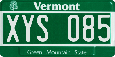 VT license plate XYS085
