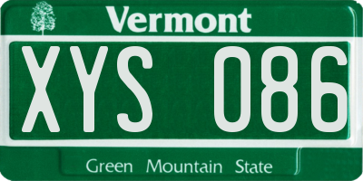 VT license plate XYS086