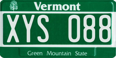 VT license plate XYS088