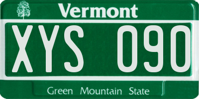 VT license plate XYS090