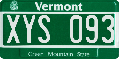 VT license plate XYS093