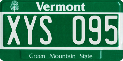 VT license plate XYS095