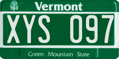 VT license plate XYS097