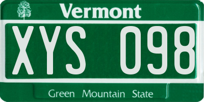VT license plate XYS098