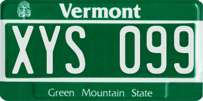 VT license plate XYS099