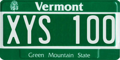 VT license plate XYS100