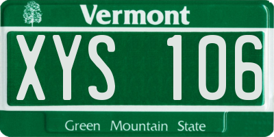 VT license plate XYS106