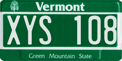 VT license plate XYS108