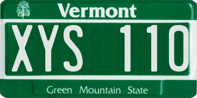 VT license plate XYS110