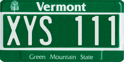 VT license plate XYS111