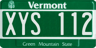 VT license plate XYS112