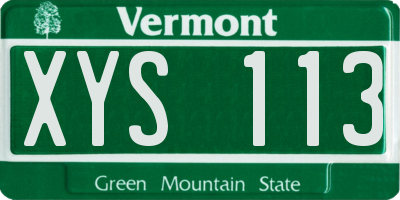 VT license plate XYS113