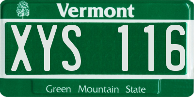 VT license plate XYS116