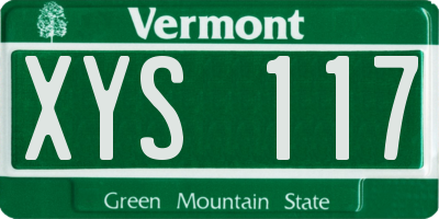 VT license plate XYS117