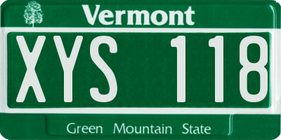 VT license plate XYS118