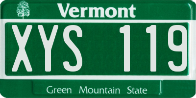 VT license plate XYS119