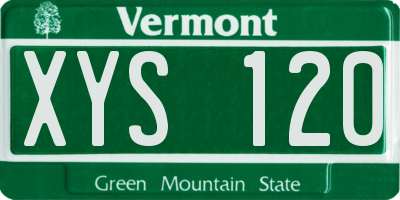 VT license plate XYS120