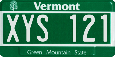 VT license plate XYS121