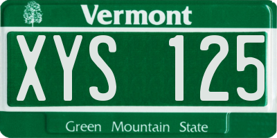 VT license plate XYS125