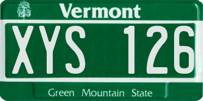 VT license plate XYS126