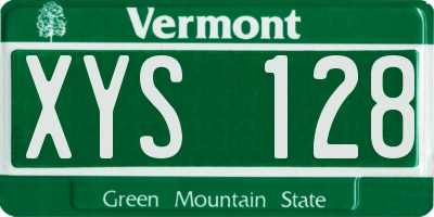 VT license plate XYS128