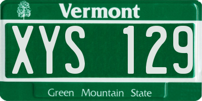 VT license plate XYS129