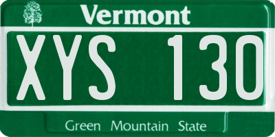 VT license plate XYS130