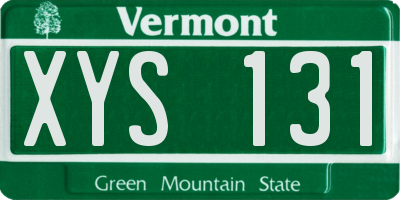 VT license plate XYS131
